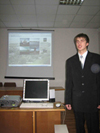 Клецько Михайло захищає свою роботу на Всеукраїнському конкурсі з ІТ